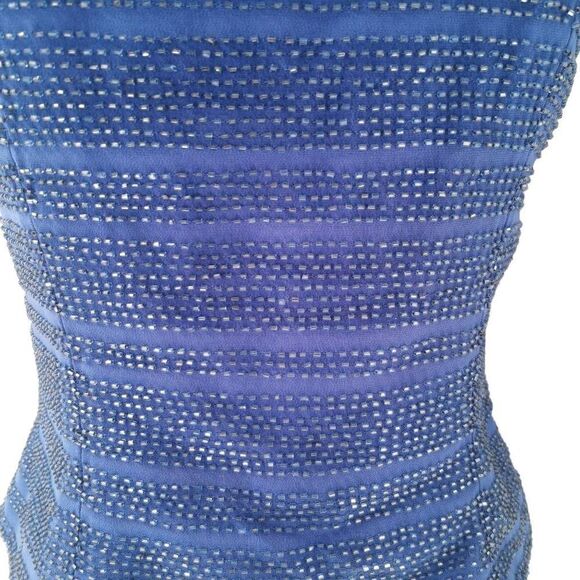 Vintage Lavender/Blue Corset Top | Hand Embellished with Blue Iridescent Beads | - Picture 10 of 11